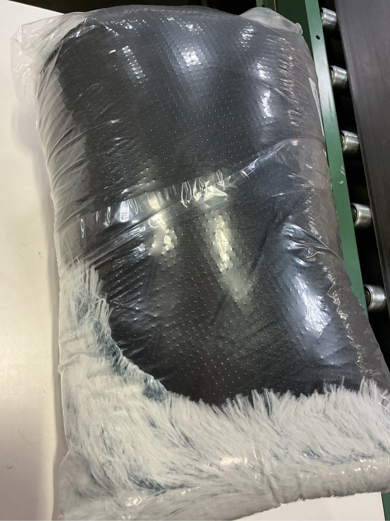 Condition photo showing Good Condition for ShinHye Round Plush Fluffy Hooded Cat Bed Cave, Cozy for Indoor Cats or Small Dogs, Waterproof Bottom, Washable?30 in? 30.0"L x 30.0"W x 6.5"Th grey