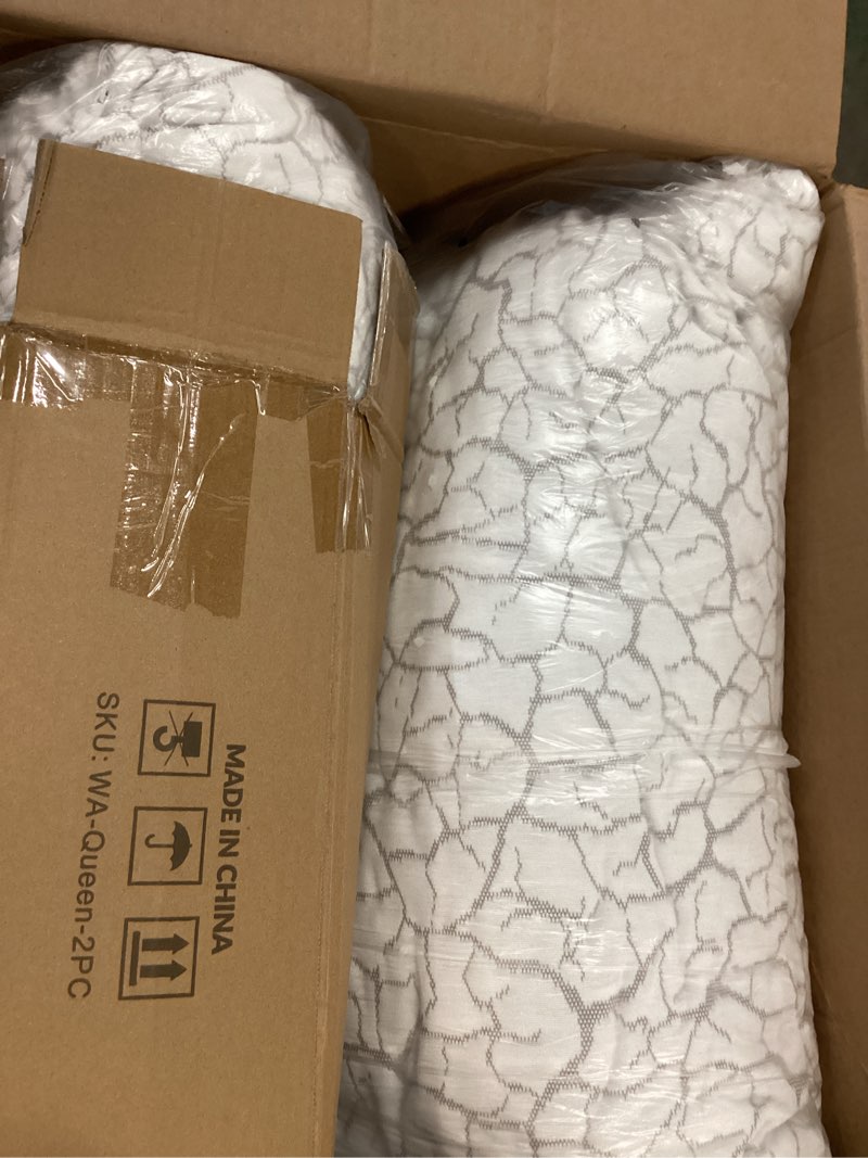 Condition photo showing New/Like New for cooling pillows for sleeping 2 pack, adjustable shredded memory foam pillows queen size set of 2, firm bed pillows for side back stomach hot sleepers, cold pillow with removable washable cover queen 2