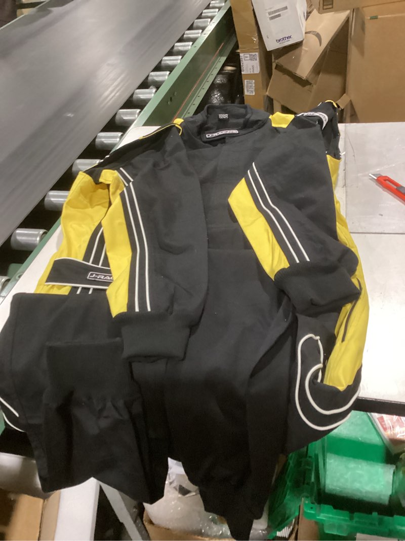 Condition photo showing Good Condition for j-racing® racing suit karting suit/race/rally go kart auto racing fire sfi 3.2a/1 black yellow x-large