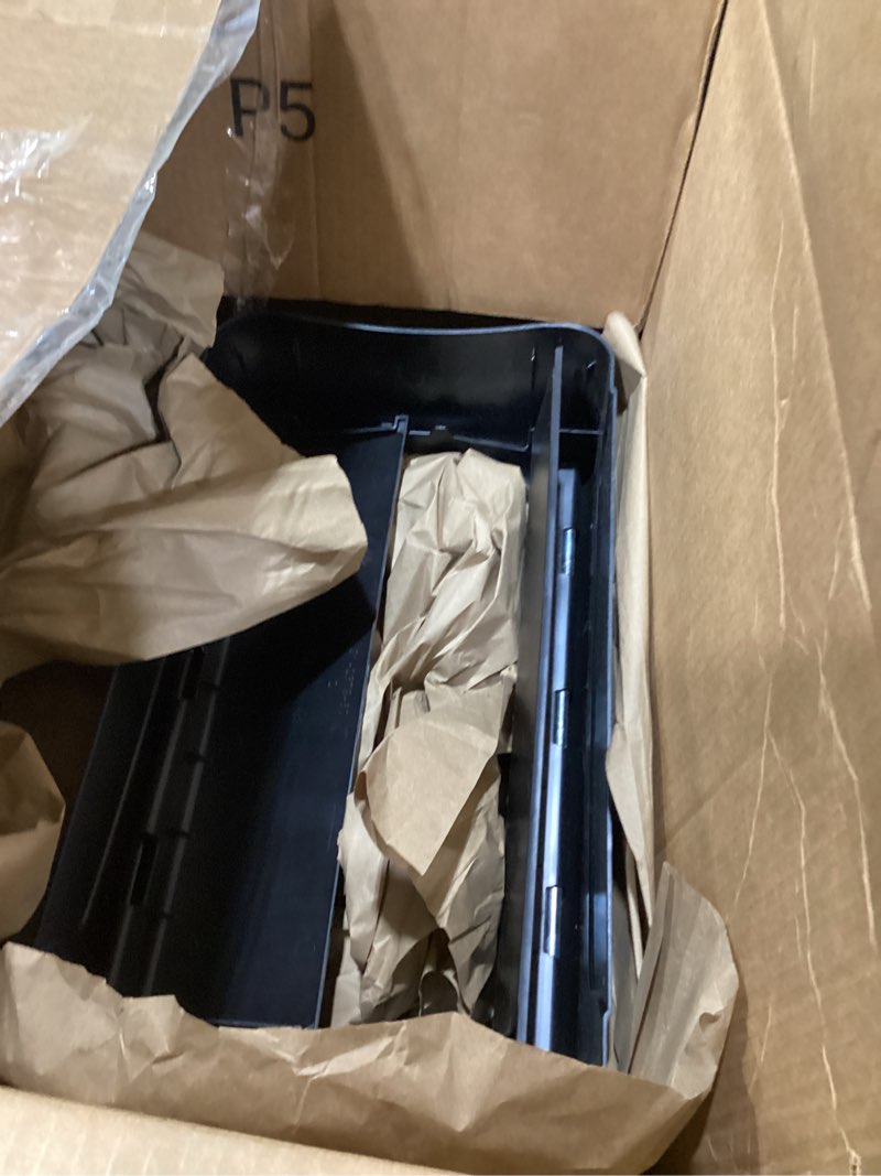 Condition photo showing As Is for rubbermaid commercial products slim jim trash can swing lid, black, plastic, compatible with 16/23 gallon slim jim containers/garbage can, for kitchens/classrooms/offices/back of house black swing top
