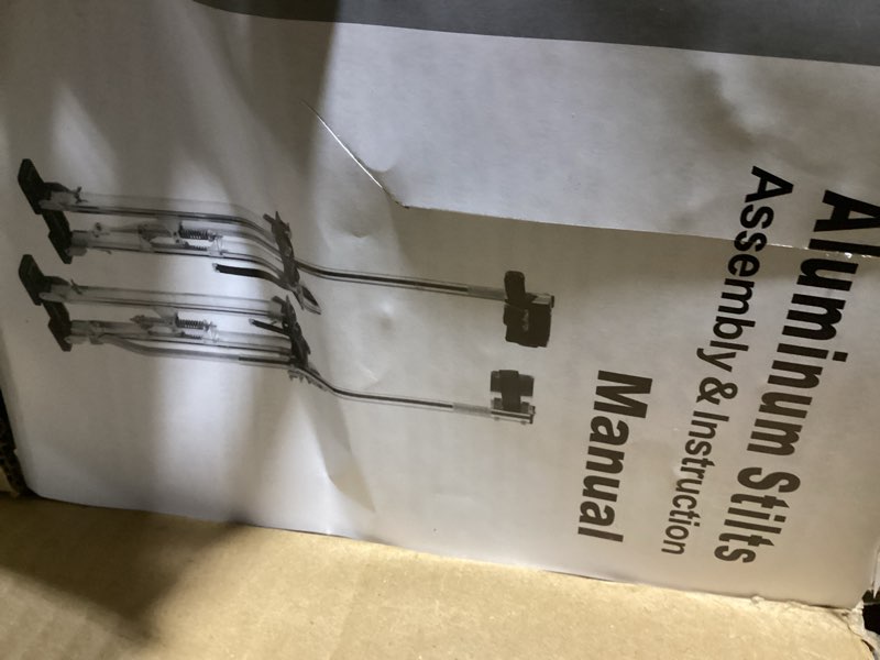 Condition photo showing Good Condition for 24" - 40" Drywall Stilts for Adults Height Adjustable Aluminum Work Stilts for Sheetrock Drop Ceiling Painting Painter Exterior Wall Painting or High Shrub Trimming 24''-40''