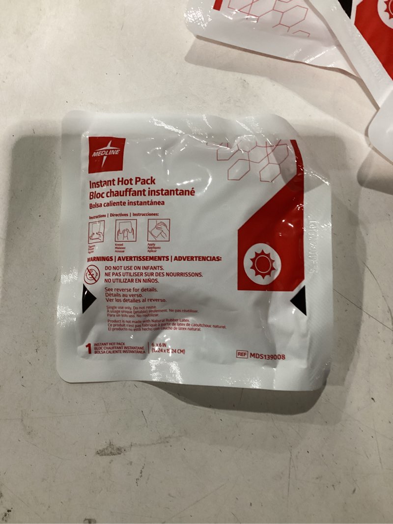 Condition photo showing New/Like New for medline instant hot pack, 6 in. x 9 in., case of 24