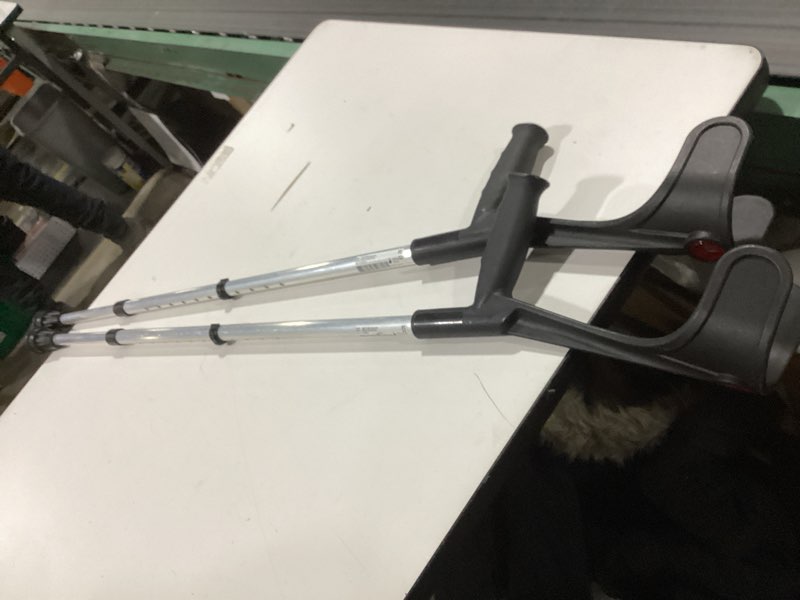 Condition photo showing Good Condition for PEPE Mobility - Forearm Crutches for Adults (x2 Units, Open Cuff), Adjustable, Aluminum, Walking - Made in Europe