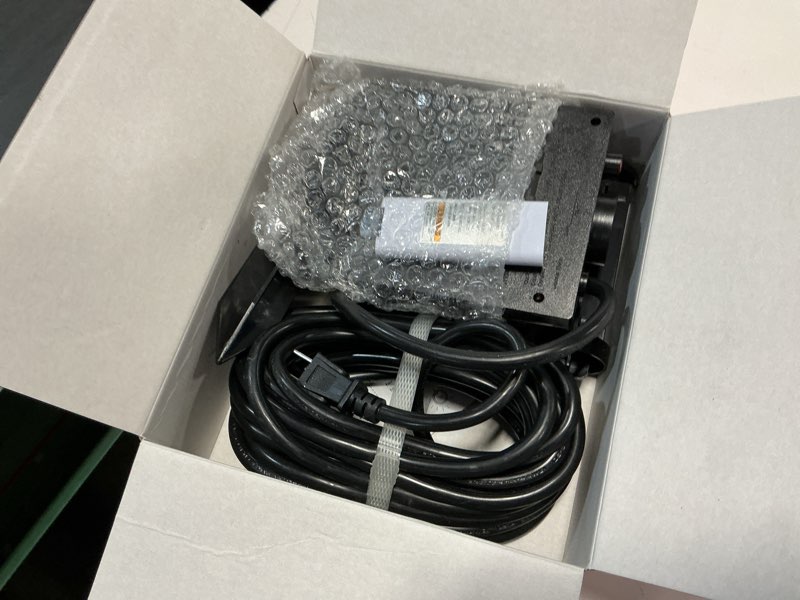 Condition photo showing New/Like New for outdoor remote control power strip, 25ft extension cord waterproof, independent control outlets, 6 grounded outlets for outdoor decorations, 14 awg, 15a/1875w, etl listed (25 ft)
