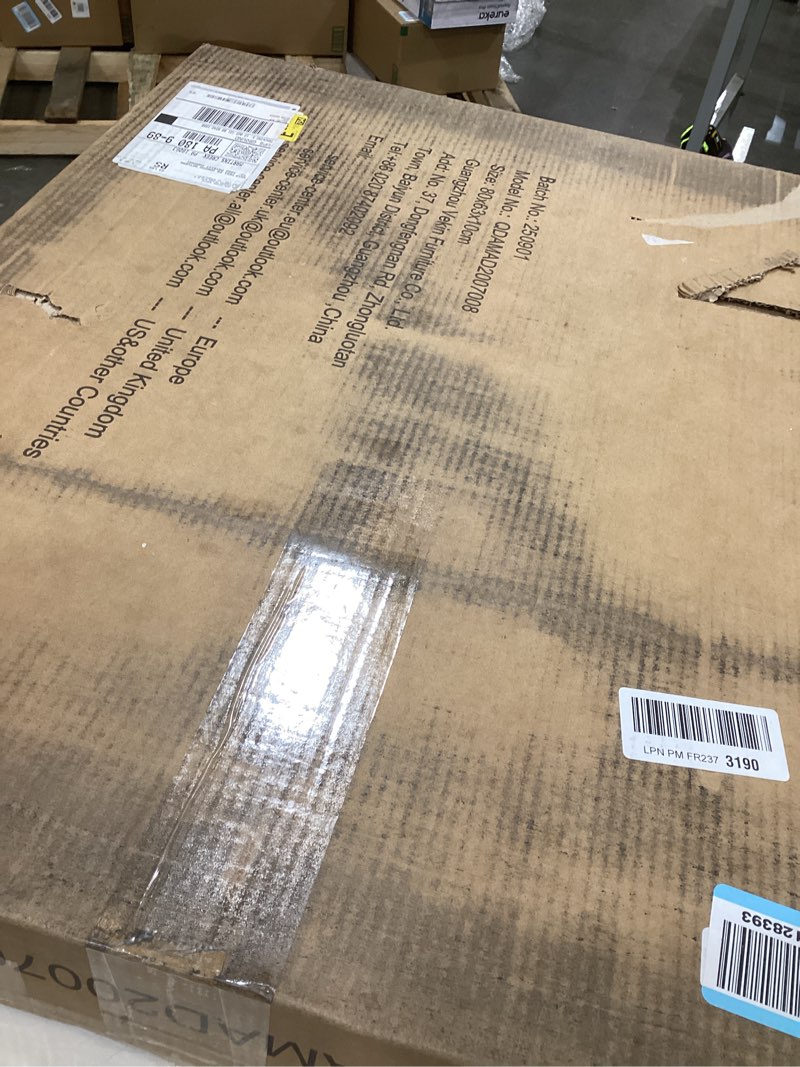 Condition photo showing Good Condition for Dripex Computer Desk for Small Spaces, Z Shaped Small Computer Desk, 27.5 inch Compact Desk with Monitor Shelf and Bottom Storage Shelves, Space Saving Desk, Walnut