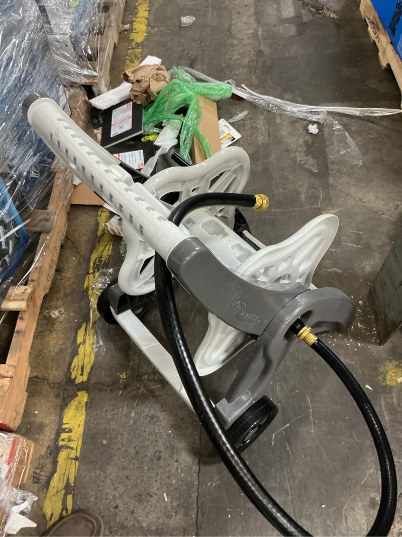 Condition photo showing As Is for suncast hosemobile plastic 175-ft cart hose reel