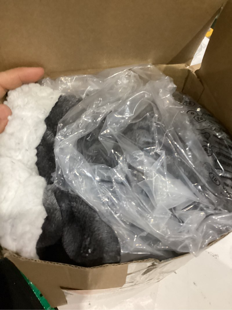 Condition photo showing Good Condition for Giggling Getup Wearable Blanket Hoodie for Women Men Gifts for Women Mom Wife Sherpa Fleece Long Hooded Blanket Sweatshirt Cozy Sherpa Wearable Throw with Pocket & Sleeves for Adult Standard Dark Grey Dark Grey Standard