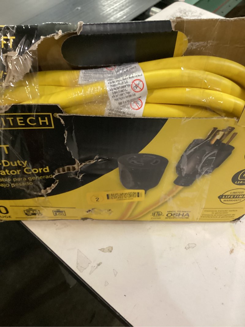 Condition photo showing Good Condition for Utilitech 25-ft 30-Amp 110-Volt 10/4 Yellow Outdoor Extension Cord