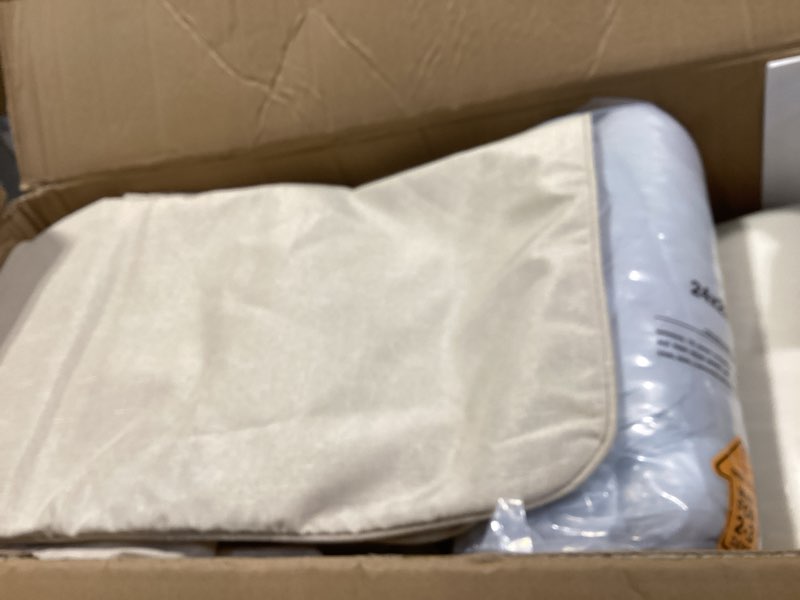 Condition photo showing Good Condition for summsun patio chair cushions set of 4, faux linen outdoor furniture cushions, water resistant backrest and deep seat cushion set with ties, removable cover, non-slip bottom, 24 x 24 inch, beige beige 4p/24*24 + 24*22 inch
