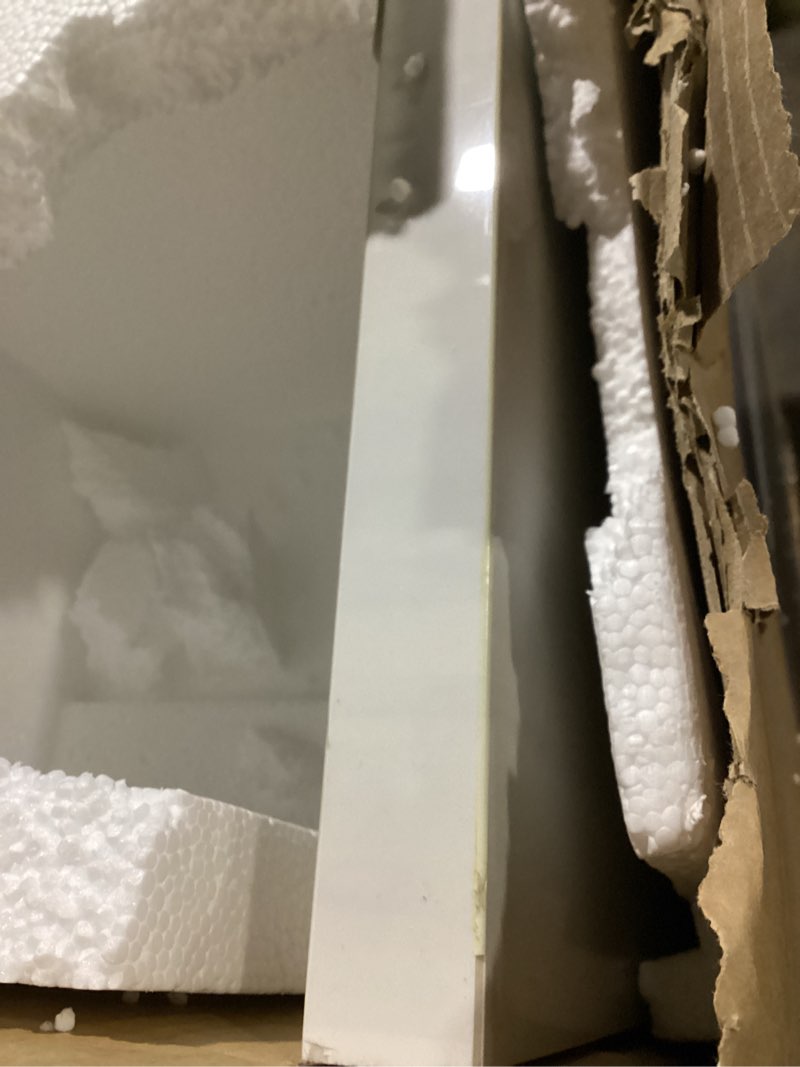 Condition photo showing As Is for allen + roth dolomiti bianco 37-in x 22-in white sintered stone undermount single sink