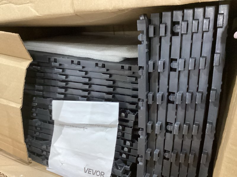 Condition photo showing Good Condition for vevor garage floor tiles 12 x 12 x 0.53 inch, interlocking design ease of installation double-sided texture non-slip sturdiness, for garages, basements, repair shops, graphite gray, 50 pack 50 pack graphite gray