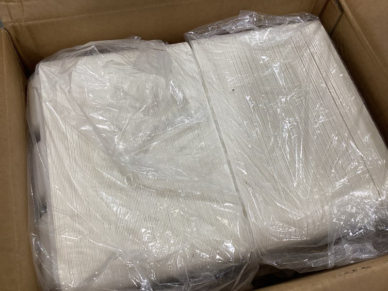 Condition photo showing Good Condition for rani 5 deep compartment square biodegradable divided plates, pack of 250 ~ party, thali, buffet | disposable & eco-friendly | heavy-duty sturdy paper bagasse | premium quality | 10.46" x 8.31" x 1.12" 5 compartment square deep 250ct