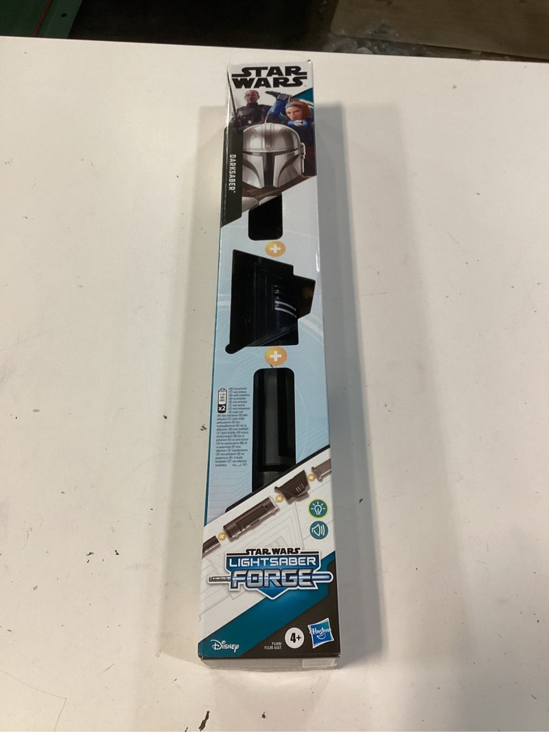 Condition photo showing New/Like New for star wars lightsaber forge darksaber electronic extendable black lightsaber toy, customizable roleplay toy for kids ages 4 and up (amazon exclusive)