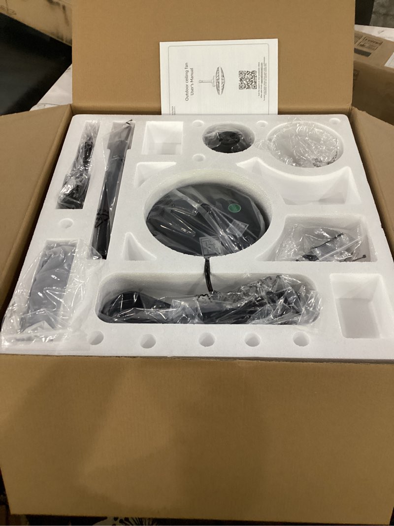 Condition photo showing Good Condition for lediary 20\" outdoor ip65 waterproof plug in ceiling fan with lights | 6 speeds,3cct,quiet,timer,remote control,smart app,dc motor,reversible,caged design,abs material,gazebo,patio,porch,pergolad
