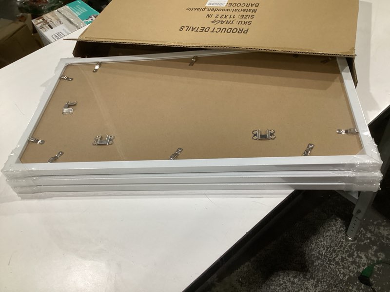 Condition photo showing Good Condition for ktkde 11x22 newspaper frame wooden white set of 3 -with polished plexiglass,poster frame studio gallery horizontal and vertical art prints of the walls white 11x22-3pack
