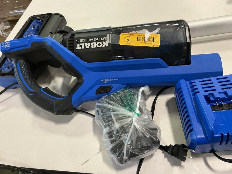 Condition photo showing As Is for Kobalt Cordless Pet Stick Vacuum Cleaner (Convertible to Handheld)