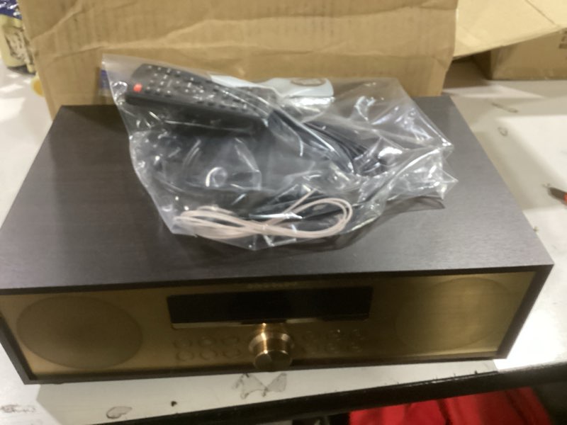 Condition photo showing Good Condition for Crosley CR3501A-MA Fleetwood Retro Alarm Clock FM Radio and CD Player with Stereo Bluetooth Speakers, Mahogany