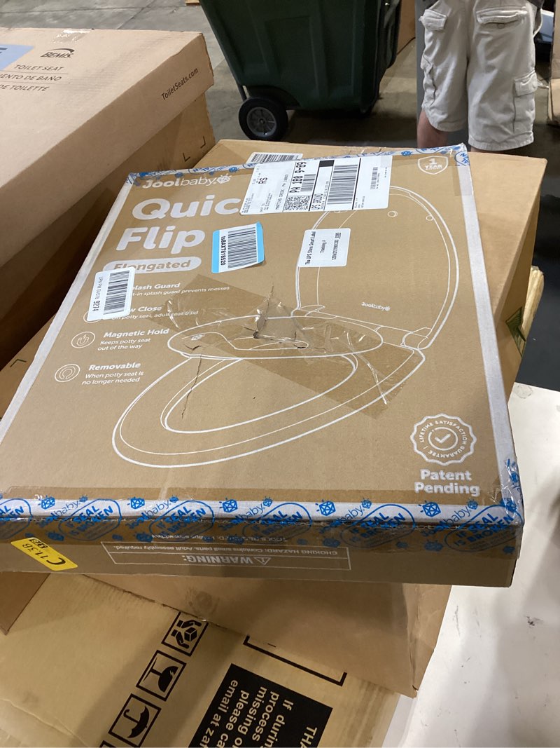 Condition photo showing Good Condition for jool baby quick flip toilet seat with built-in potty & splash guard for toddler training, slow close (elongated) oblong