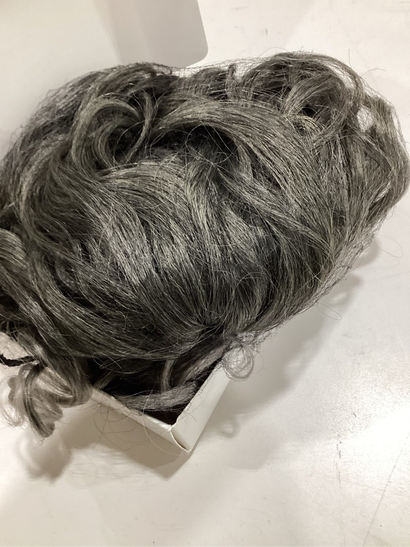 Condition photo showing Good Condition for Curly Drawstring Ponytail Grey Curly Yaki Pony Tail Synthetic Salt and Pepper Hair Ponytail Extension for Women(T1B/Gray) T1B/Grey