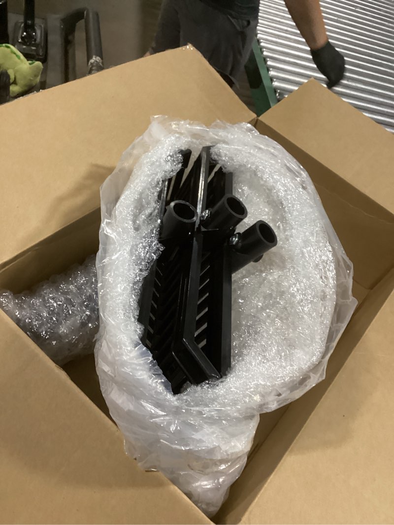 Condition photo showing As Is for lasnten 3 sets black manure fork with long metal handle pitch fork manure rake heavy duty muck rake for gardening horse stall stable grass hay cleaning farm work(d shaped grip)