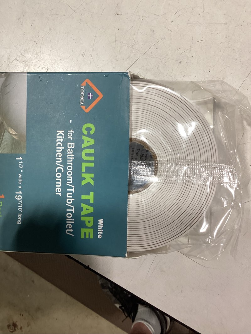 Condition photo showing Good Condition for tousea white caulk tape for bathtub self adhesive,1.5" x 19.7ft caulk strip for toilet, tub, wall edge -decorative wall trim & peel and stick backsplash finisher - renter friendly, easy install white-1.5in-19.7ft-a