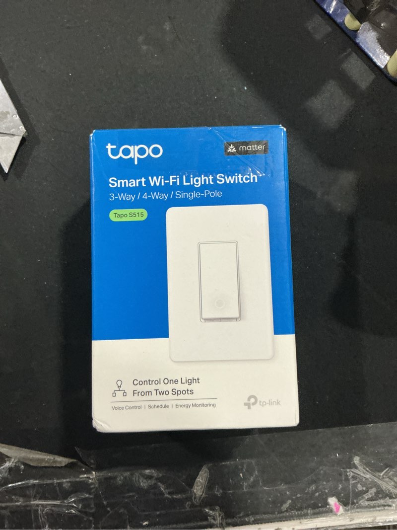 Condition photo showing As Is for TP-Link Tapo Smart Switch, Single-Pole/3-Way/4-Way, Matter Compatible, Energy Monitoring, Neutral Wi