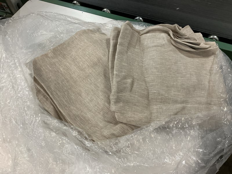 Condition photo showing Good Condition for european linen sheer curtain set (set of 2), 48x96, flax
