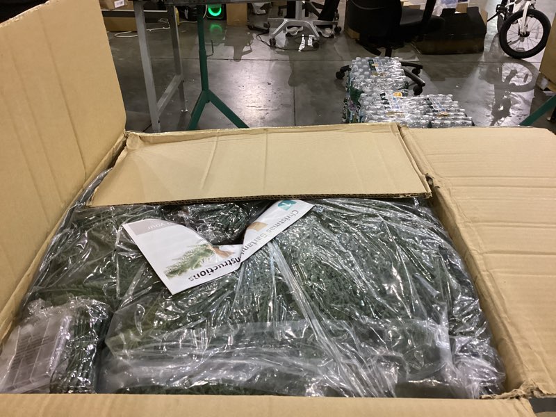 Condition photo showing New/Like New for Christmas Cedar Garland Realistic with Lights - 2 Pack Cypress Decorations 12ft for Mantle Lighted Faux Pine Garlands for Home Indoor Stairs Railing Fireplace 12 Ft Outdoor Prelit Door Decor 12 Ft 2