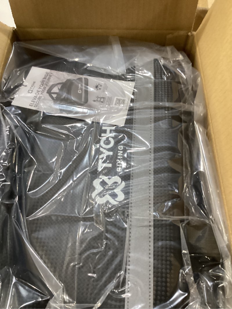 Condition photo showing New/Like New for TYCHE Bike Trunk Bag 35L with Panniers and Phone Holder | Hard Shell Waterproof Carbon Leather 3-in-1 Bag | Expandable Cargo Storage & Cooler Interior | Fits Rear Rack for Ebike, Adult Bicycle