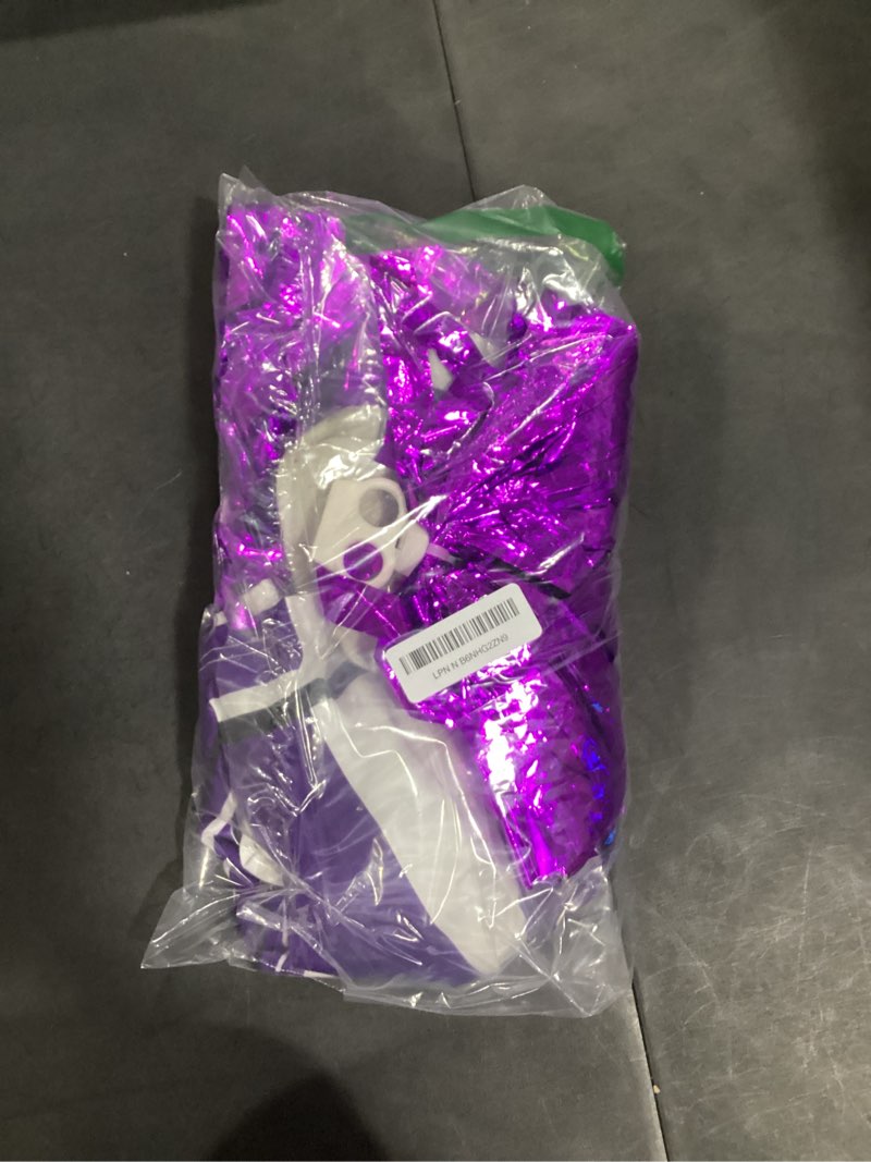 Condition photo showing Good Condition for cheerleader costume for girls 6-12y halloween cheerleading outfit 5pcs cheer uniform fancy dress for party/sports day cheer purple 9-10 years