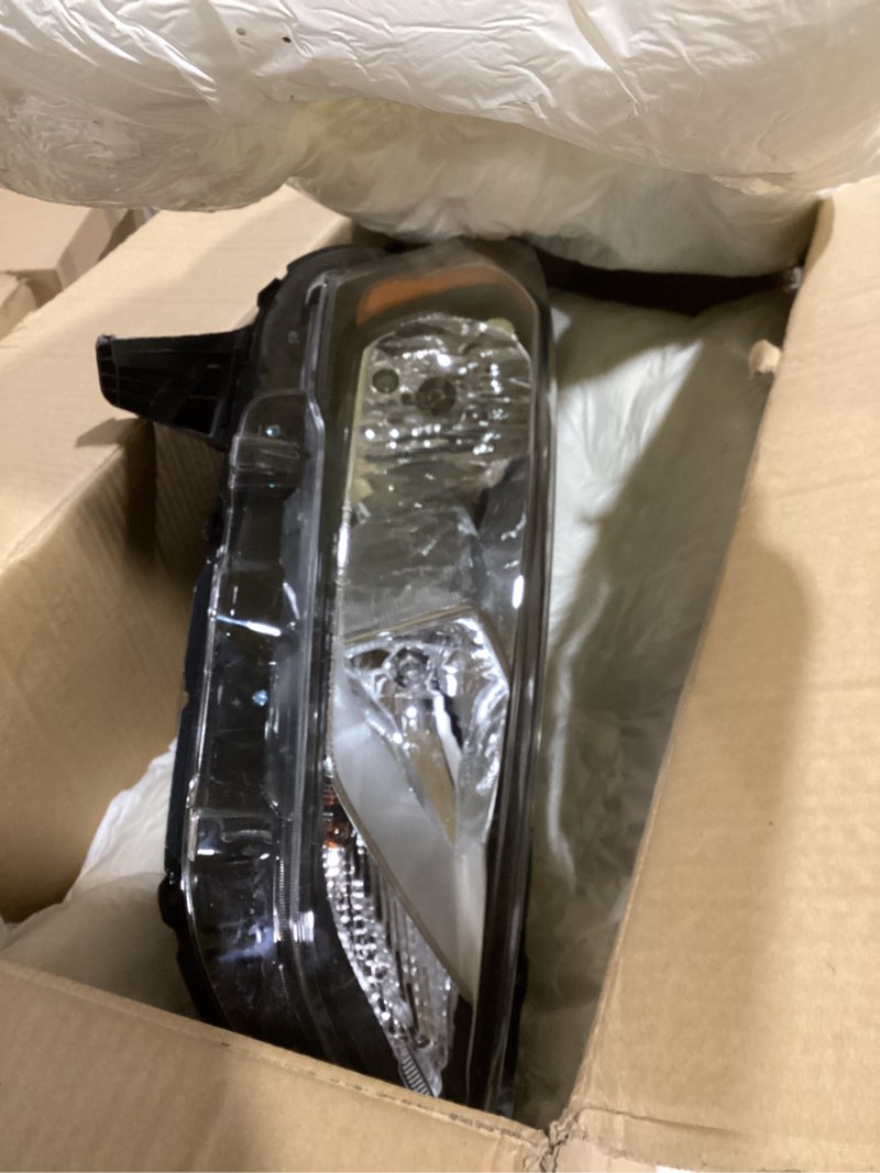 Condition photo showing As Is for Replacement Passenger Right Side Black Trims Halogen Headlight Headlamp for Ford Transit Connect from 2019 to 2023 Black Passenger (RH) Side