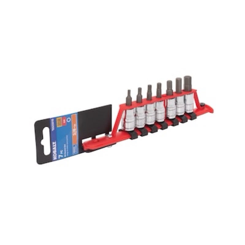 kobalt 7 -piece 3/8-in drive set hex bit driver socket set