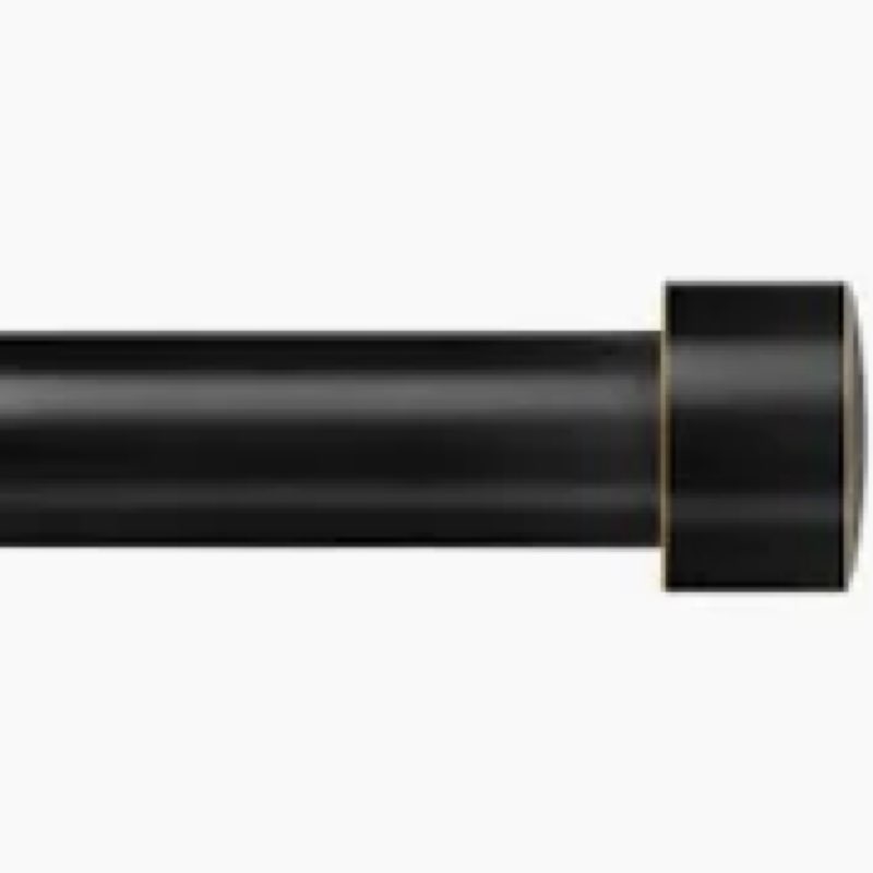 Heavy Duty Curtain Rods,1 1/4\" Large Diameter Premium Nonadjustable Curtain Rod,84in/7ft Custom Window Treatment Rods with Durable Aluminum Brackets and End Caps,black 84in/7ft