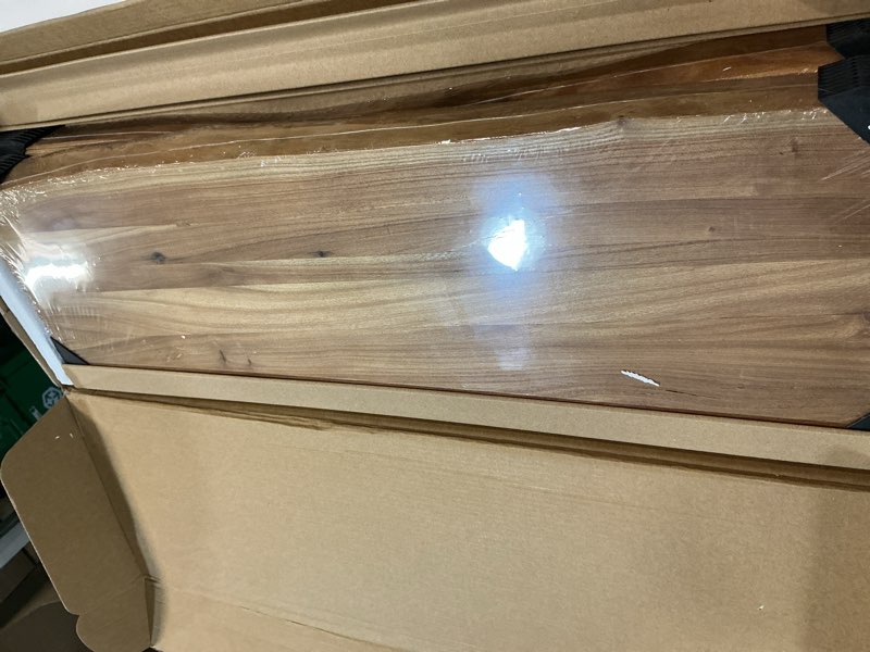 Condition photo showing New/Like New for fun memories 24inch floating shelves set of 2, rustic solid elm wood live edge floating shelves, invisible bracket mount for living room, kitchen, bathroom - natural natural elm 2 live edge, 24"l