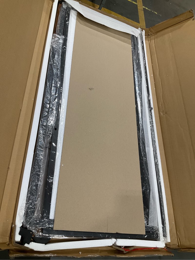 Condition photo showing Good Condition for dumos 44 inch computer desk for home office, modern study work table simple style for bedroom, writing desks with x-shaped reinforcement, rust 44 inch-1 pack wood brown