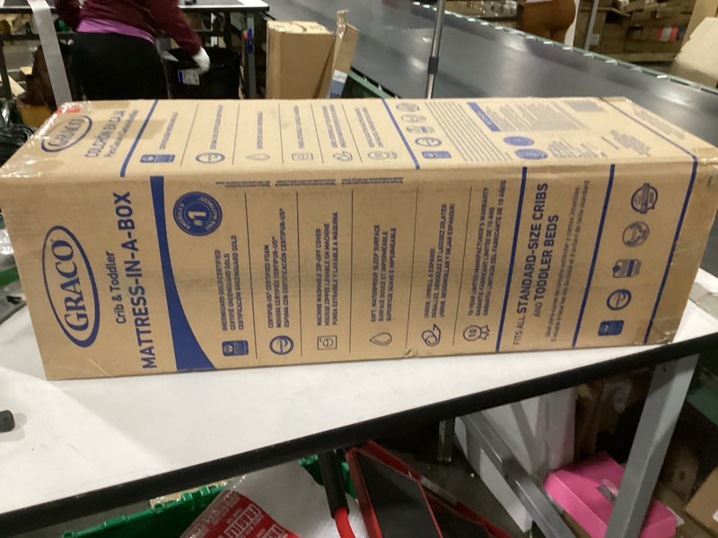 Condition photo showing New/Like New for Graco Premium Crib & Toddler Mattress – GREENGUARD Gold Certified, Machine-Washable OEKO-TEX STANDARD 100 Certified Cover with Waterproof Surface, Fits Any Standard Full Size Baby Crib & Toddler Bed