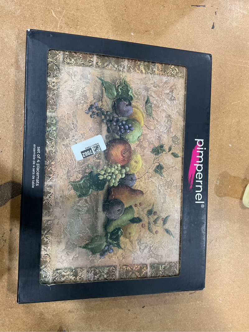 Condition photo showing New/Like New for pimpernel placemats, one size, multicolor tuscan palette