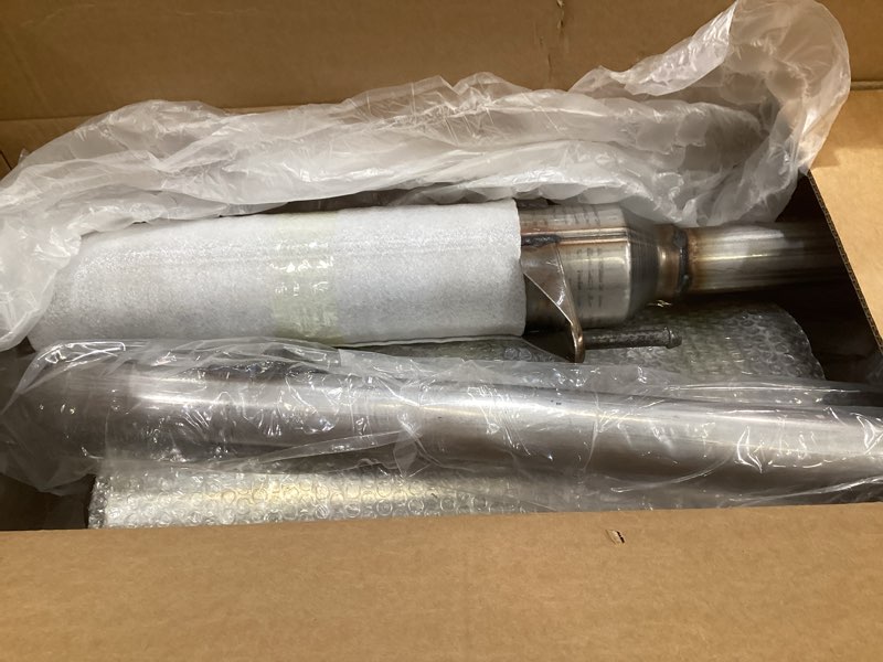 Condition photo showing As Is for exhaust system muffler resonator pipe kit replacement parts for toyota camry 2.4l 2002 2003 2004 2005 2006, epa compliant