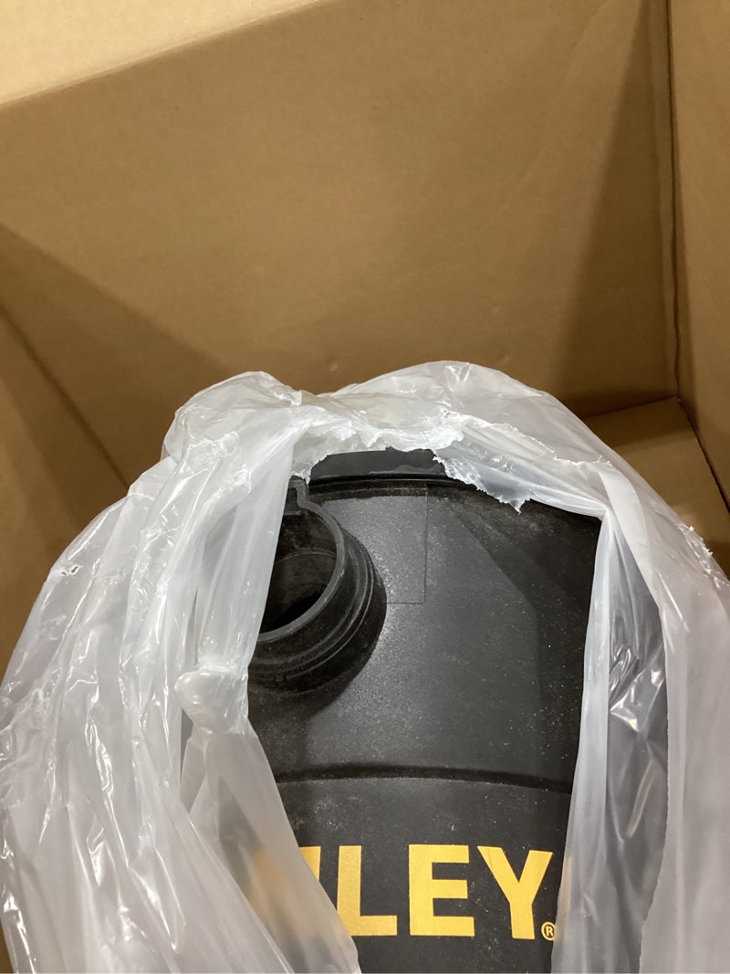 Condition photo showing As Is for stanley shop vac sl18115p, 5 gallon peak 4 horsepower wet dry vacuums, blower 3 in 1 functions 15 feet cleaning range for garage, carpet clean, shop cleaning, car detailing with attachments black 5 gallon, 4.0 hp ac wet/dry vacuum