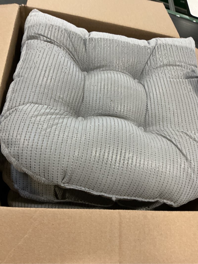 Condition photo showing Good Condition for Sweet Home Collection Chair Cushion Memory Foam Pads Tufted Slip Non Skid Rubber Back U-Shaped 17" x 16" Seat Cover, 2 Count (Pack of 2), Grey 4 Pack Foam Pads Grey