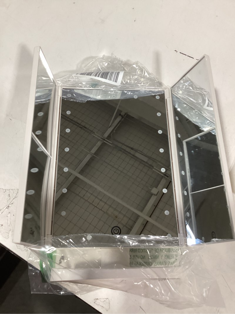 Condition photo showing Good Condition for HUONUL Makeup Mirror, Vanity Mirror with Lights, 2X/3X/10X Magnification, Touch Control, Trifold, Dual Power Supply, Valentines Day Gifts for Her,Gifts for Women, Wife, Mom, Girls,Dorm Room Essentials