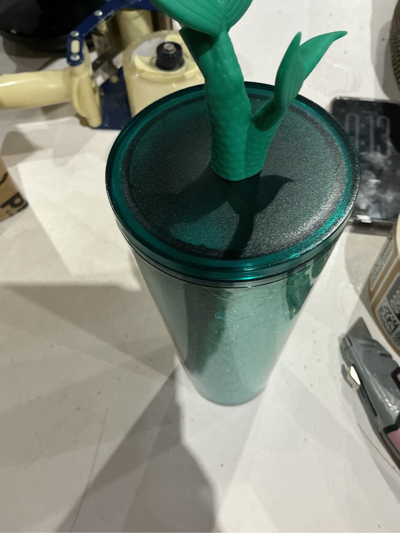 Condition photo showing Good Condition for . starbucks tumbler cup for cold drinks 24 oz mermaid tail straw topper iridescent