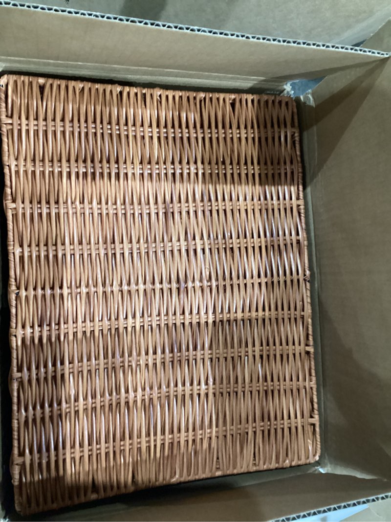 Condition photo showing New/Like New for Set of 3 Woven Wicker Storage Basket Box with Lid & Lock, Built-in Carry Handles, Multifunctional Storage Organiser for Nursery, Baby, Clothes, Toys, Books, Large/Medium/Small Size (Natural)