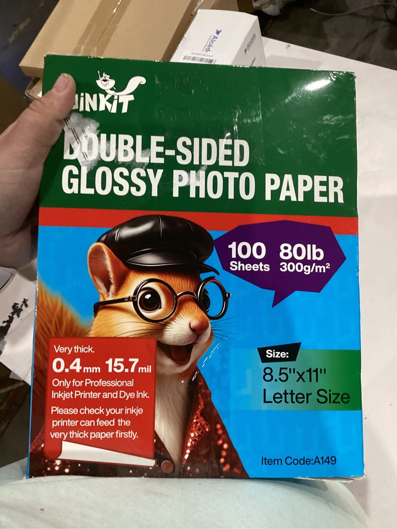 Condition photo showing New/Like New for Uinkit 100 Sheets 8.5x11 Letter Size Thick Heavyweight Photo Paper Double Sided Glossy Cardstock 80LB 300Gsm 15.7Mil Brochure, Only for professional Inkjet Printer and Dye Ink (100)