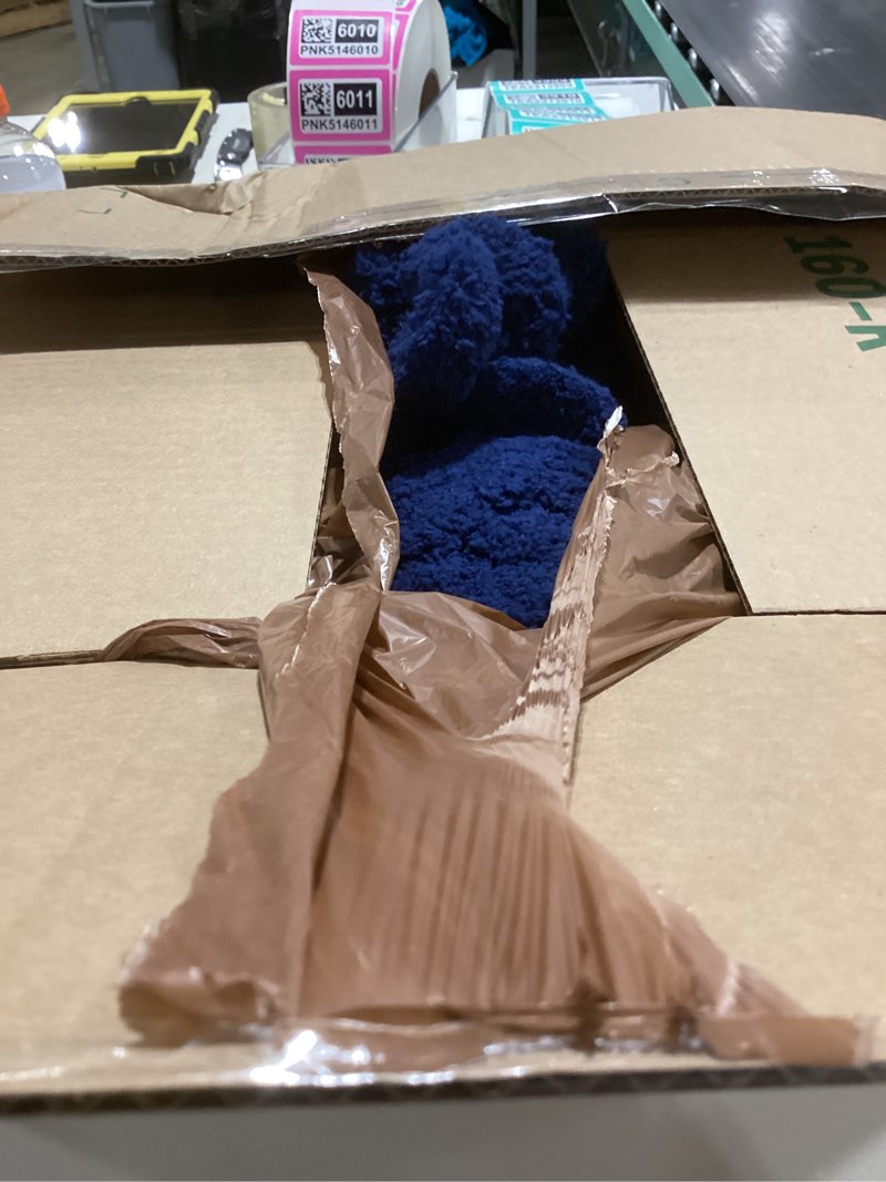 Condition photo showing As Is for navy blue chunky yarn for hand knitting - #10 chunky chenille yarn, jumbo big thick chunky yarns for crocheting, super bulky chunky knit blanket yarns, 8 skein (25 yds 8 oz each skein), navy blue 8 pack navy blue