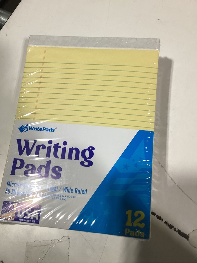 KAISA Legal Pads 8.5x11 Writing Pads Wide Ruled Notepads 8.5"x11.75" Canary Note Pads, Yellow 50 She