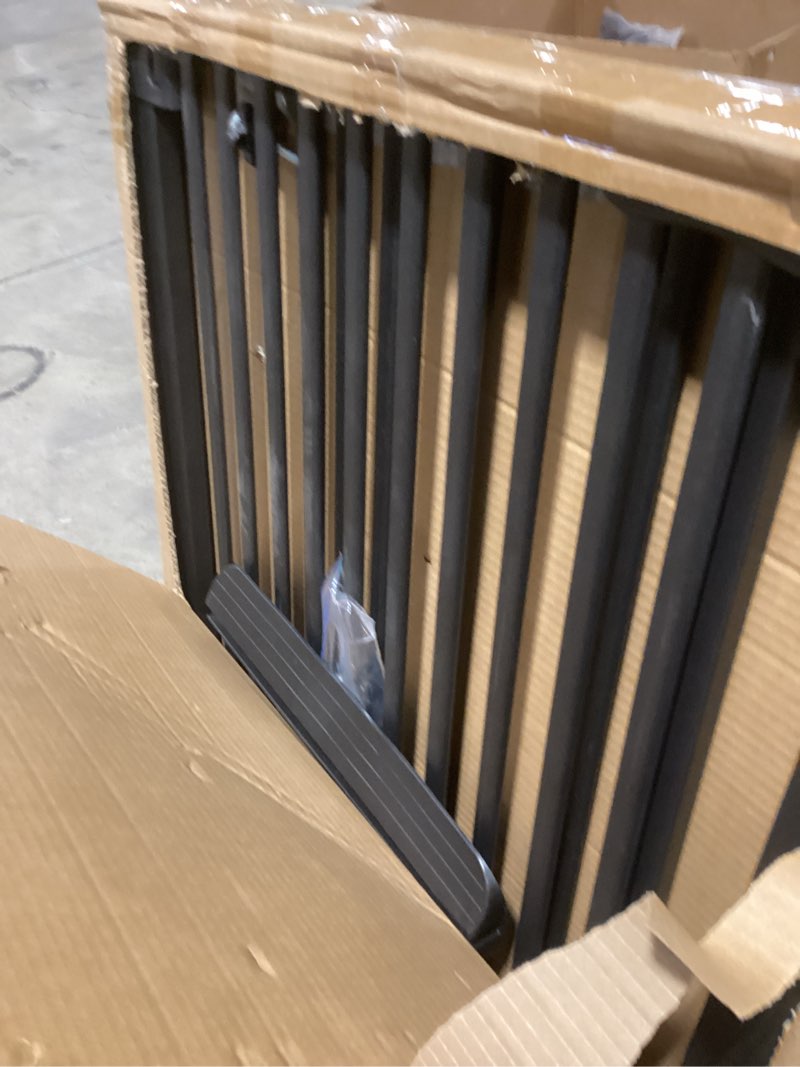 Condition photo showing As Is for 51.18 Inch Extra Tall Pet Gate, 29.5-43" Adjustable Wide Auto Close Dog Gates, Pressure Mounted Walk Through Tall Cat Gate for Doorways,Hallway,Stairs?Black? Black 51 inch