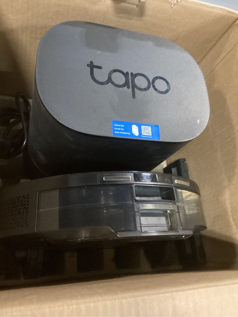 Condition photo showing As Is for Tapo Ultra-Slim LiDAR Smart Navigation Robot Vacuum and Mop with Self-Emptying Dock, 5300Pa Max, 97%+ Dust Pickup Rate, Self-Charging, Compatible with Alexa & Google Home, RV20 Max Plus Vacuum w/ Self-Emptying Dock