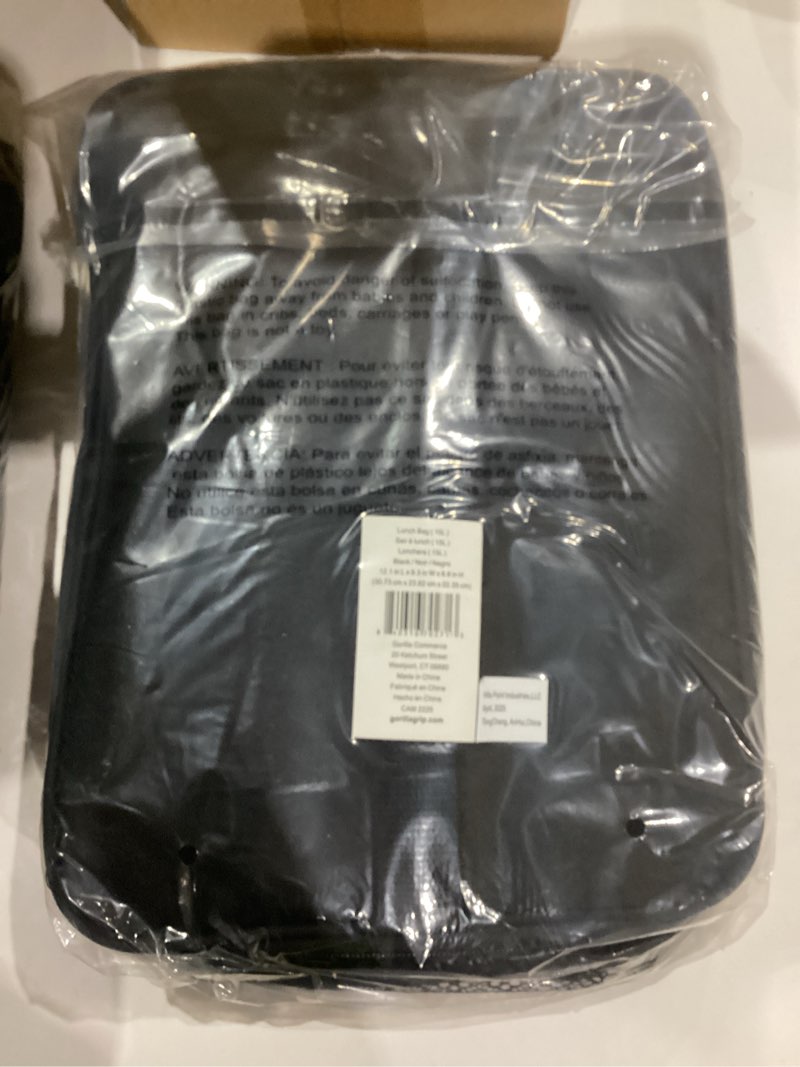 Condition photo showing New/Like New for GORILLA GRIP Insulated Lunch Box Bag for Women Men,15L, Leakproof XL Reusable Soft Cooler Bags, Multiple Compartments, Mesh Pockets and Adjustable Strap, Food Tote Keeps Drinks Cold, 13x9, Black 15L Black