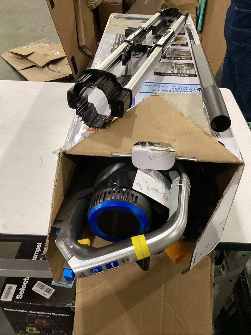 Condition photo showing As Is for Not  Tested ***Eureka Pet Upright Vacuum Cleaner for Carpet and Hard Floor, Powerful Bagless Vacuum Cleaner for Home with HEPA Filter and Pet Tool, OmniVerse NEU801BL with QuickShift Technology, Blue OmniVerse NEU801BL with QuickShift Technology Blue
